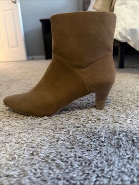 Target Women's Tan Suede Pointed-Toe Ankle Booties